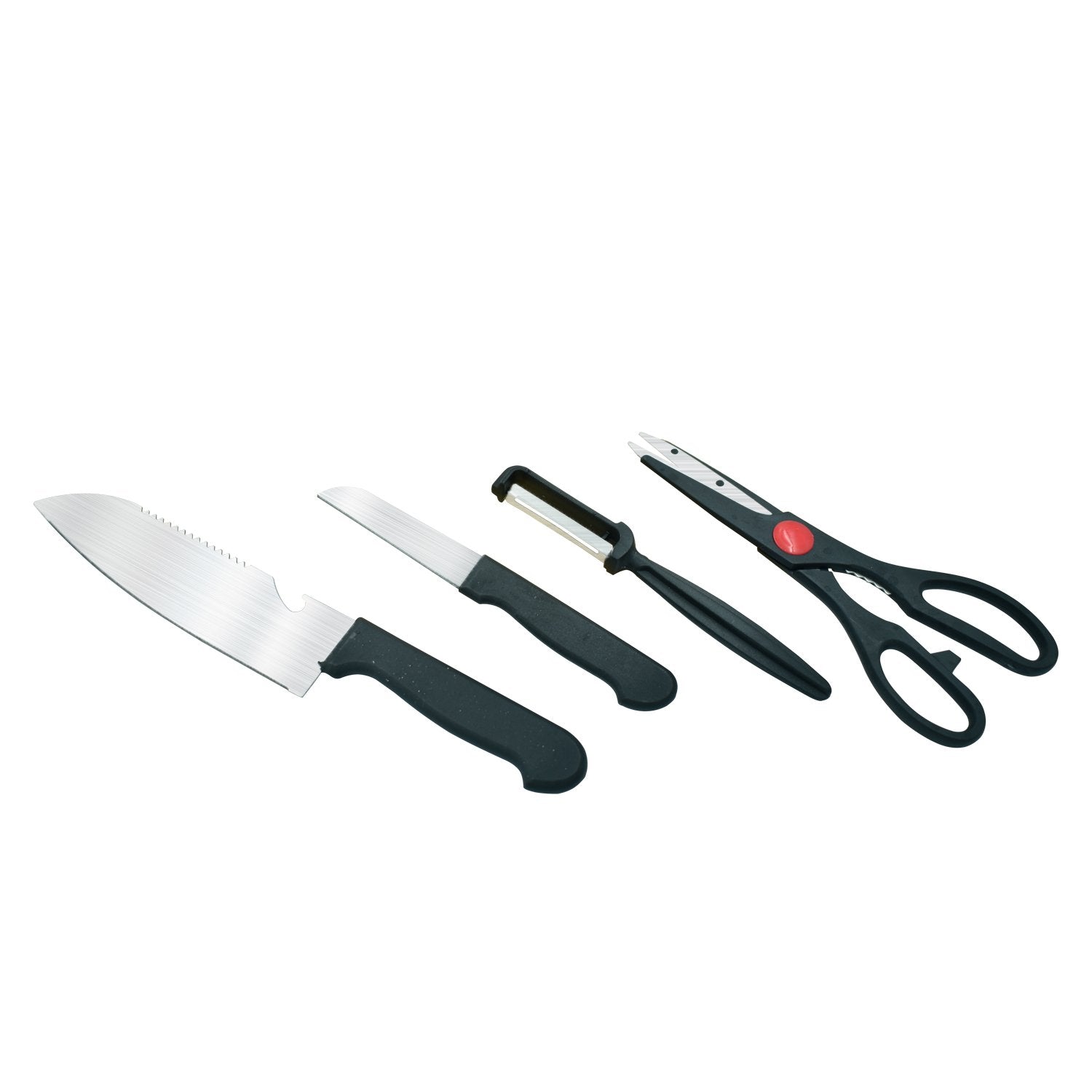 2576 Stainless Kitchen Tool Set (Butcher Knife, Standard Knife, Peeler and Kitchen Scissor) - 4 Pcs 2576 Stainless Kitchen Tool Set (Butcher Knife, Standard Knife, Peeler and Kitchen Scissor) - 4 Pcs